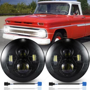 2x DOT 7" inch Round LED Headlights High&Low Beam For Chevy C10 C20 Pickup Truck - Picture 1 of 19
