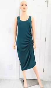 Neu mit Etikett $ 39,90 Maurices geripptes seitlich gequetschtes Midi-Kleid grün Größe L massiv - Bild 1 von 12
