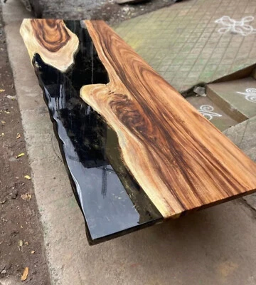 Custom To Order Epoxy Conference Room Table, Clear Epoxy Resin Dining Table Top - Image 1 of 4