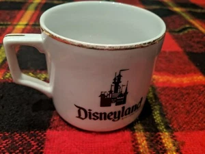 Vintage Disneyland Gold Rimmed Black & White Ceramic Coffee/Tea Mug Cup Japan - Picture 1 of 4