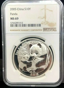 China 2005 1 oz S10Y Silver Panda NGC MS69 Cert #: 5766289-### - Picture 1 of 2