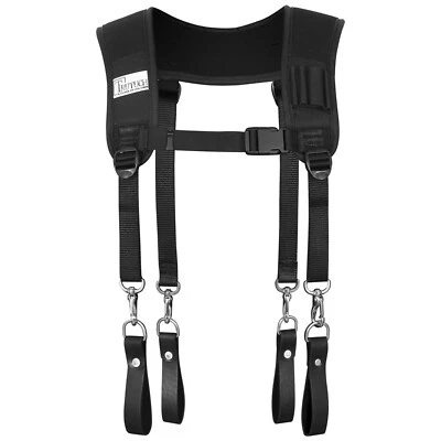 Trutuch Black Nylon Work Suspender With Pockets, Stronghold Suspension System