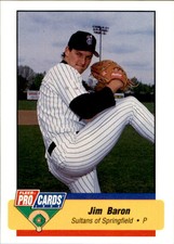 1994 Springfield Sultans Fleer/ProCards #2029 Jim Baron Cleveland Ohio OH Card