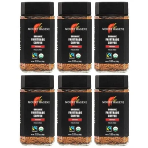 MOUNT HAGEN, Organic Fairtrade Coffee,Instant Freeze-Dried, 3.53oz Pack of 6 - Picture 1 of 5