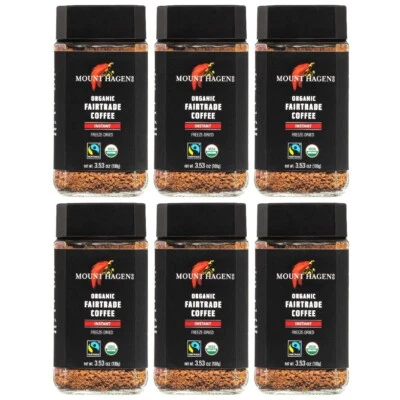 MOUNT HAGEN, Organic Fairtrade Coffee,Instant Freeze-Dried, 3.53oz Pack of 6 - Image 1 of 4