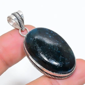 Colgante de joyería de plata de acero 925 hecho a mano con piedras preciosas de labradorita azul 1,77" - Imagen 1 de 1
