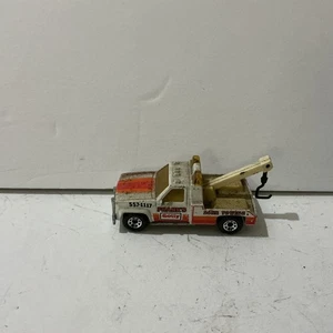 Vintage Matchbox - White GMC Wrecker Tow Truck - Frank's Getty 24HR Towing 1987 - Picture 1 of 7