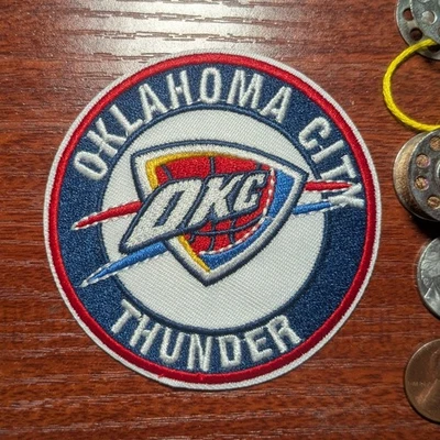 OKC Patch Oklahoma City Thunder NBA Basketball Embroidered Iron On Patch 3" - Image 1 of 3