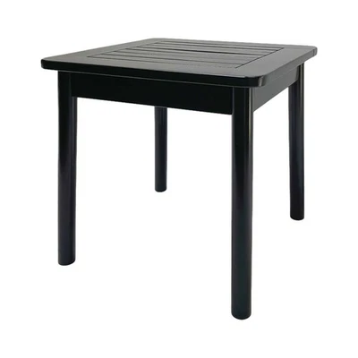 Jack Post Farmhouse Outdoor Hardwood Square Patio Dining Side End Table, Black - Image 1 of 4