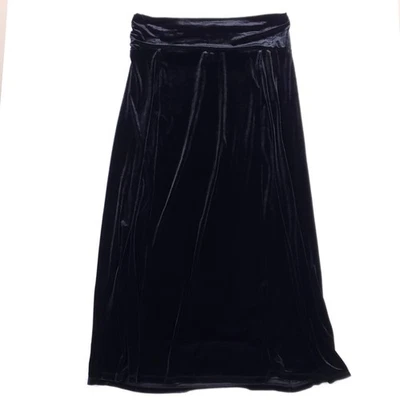 Maxi Falda Jones New York Terciopelo Línea A Negra 2X Pull-On Elegante Gótico Vamp Foto 1 de 4