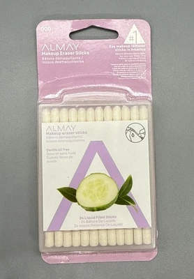 Almay Oil-Free Makeup Eraser Sticks 24 Liquid Filled Cotton Swabs In Case NIP - Image 1 of 2