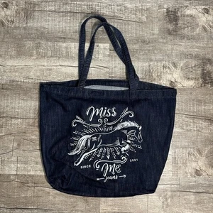 Miss Me Jeans Denim MM Tote Bag 2021 Strass Pferd Large Y2K Grunge - Bild 1 von 10