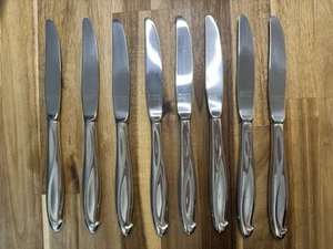 Coltello da tavola argento sterling Reed & Barton modello scultura argento 9" set di 8 - Foto 1 di 9