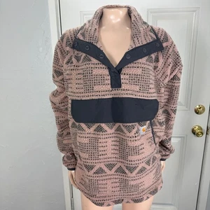 Camisa Pullover Carhartt Mujer XL Calce Relajado Polar Cuello A Presión 104922 L3-8    - Imagen 1 de 6