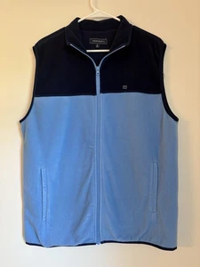 Crown & Ivy Weste Herren mittelblau Fleece durchgehender Reißverschluss Taschen adretter Farbblock - Bild 1 von 8