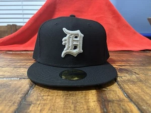 Detroit Tigers schwarz Canvas silber New Era eng anliegende Mütze 7 3/4 grau UV - Bild 1 von 22