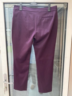 M&Co Stretchy Straight Trousers Size 16. Blackcurrant Colour. - Image 1 of 4