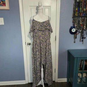 NWT Rewind Women XXL Floral Print Maxi Dress Sleeveless High Low Western Rodeo - Picture 1 of 8