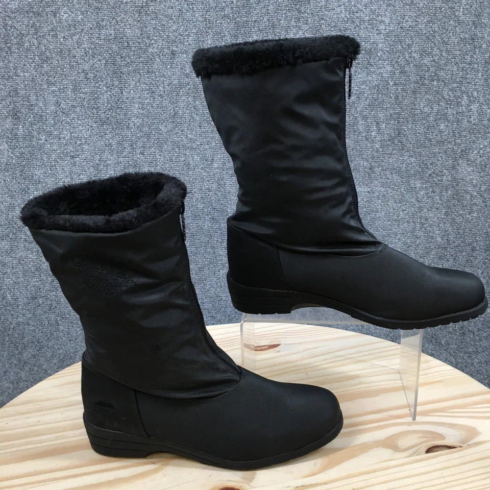 Totes Boots Womens 8 M Staride II Winter Black Faux Leather Comfort BLB1A238-001 - Image 1 of 4