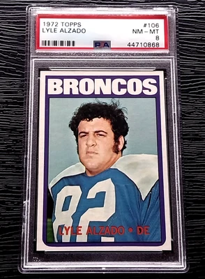1972 TOPPS LYLE ALZADO ROOKIE FOOTBALL CARD #106 **CENTERED** PSA 8 NRMT-MINT - Image 1 of 4