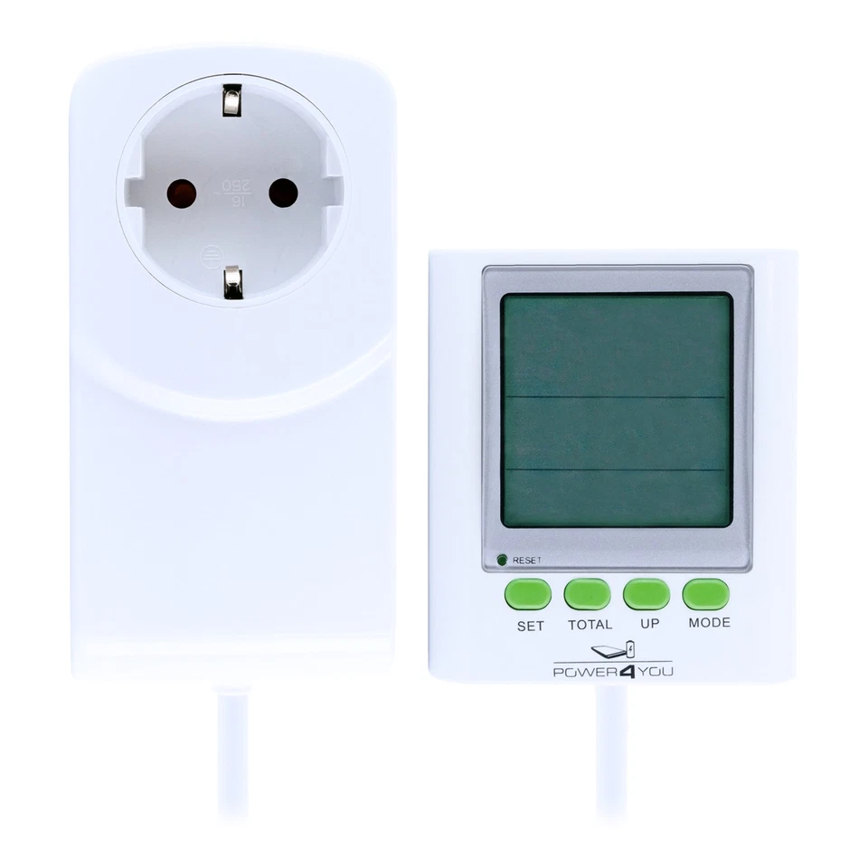 Energiekostenmessgerät seperates Display Stromverbrauch Stromkosten 1,2m weiß - Bild 1 von 4