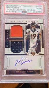 2023 Panini National Treasures Marvin Mims /99 RC NFL Gear Auto Broncos True RPA - Picture 1 of 2