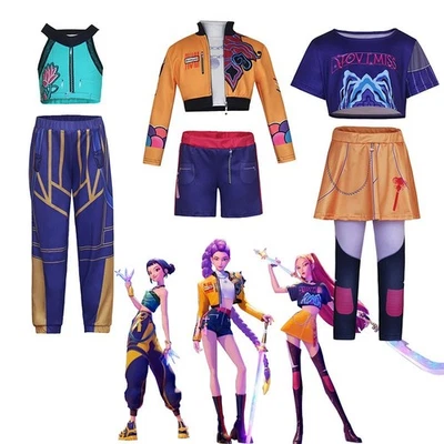 KPop Demon Hunters for Girls Cosplay Rumi Mira Zoey Costume Fancy Dress Outfit - Image 1 of 4