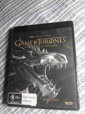 GAME OF THRONES.Complete Season 5.4K UHD Blu-ray.4Disc.Brand New,Sealed.Reg Free - Image 1 of 4