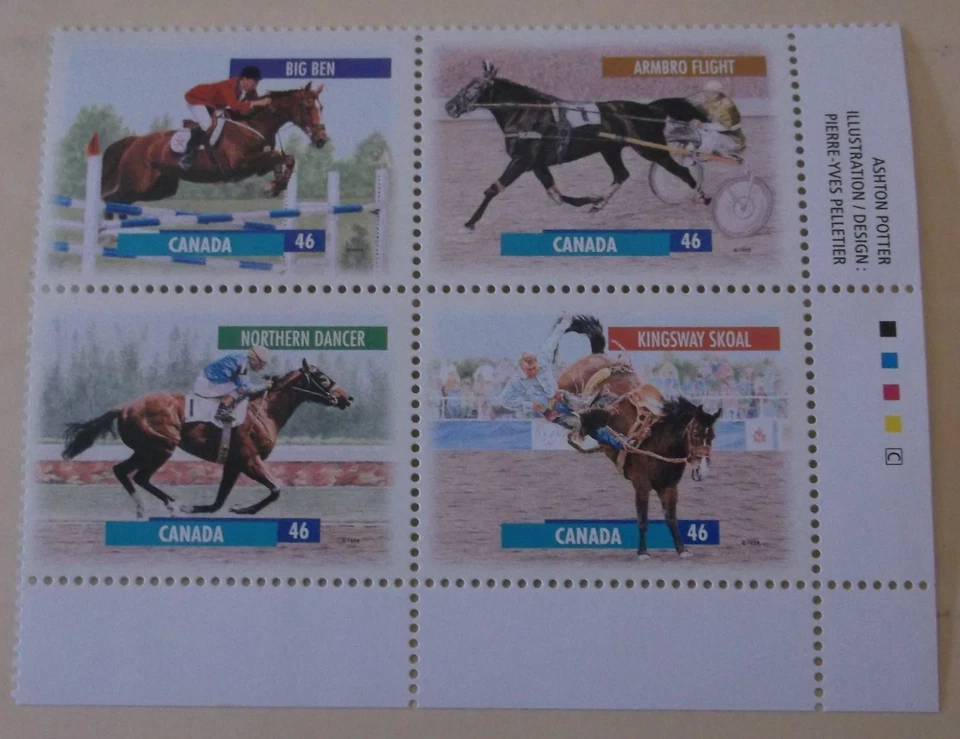 Canada Stamp 1791-4a MNH Horses, Sports Topical Cat $3.60 Full Set - Image 1 of 1