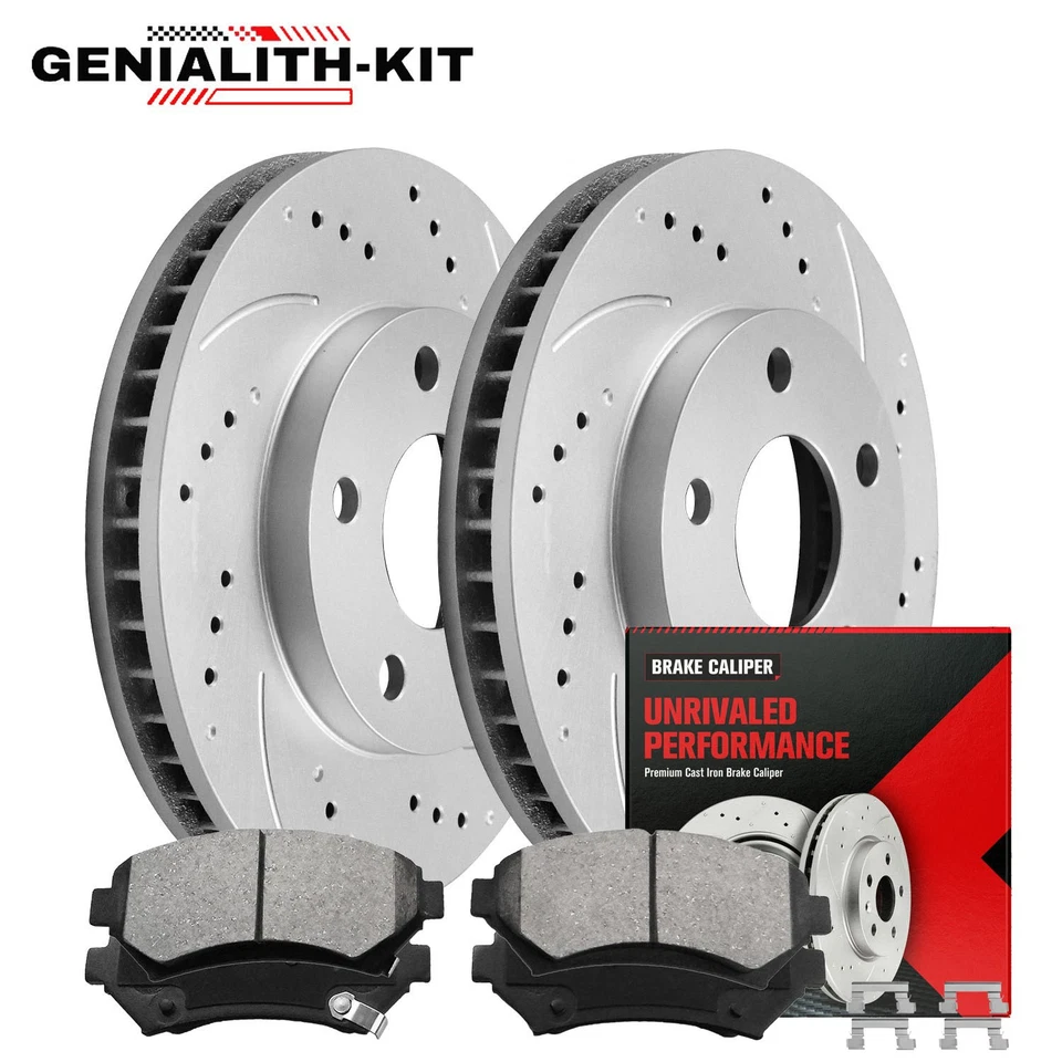 Front Drilled Rotors Ceramic Brake Pads for Buick LeSabre Bonneville Montana Foto 1 de 4