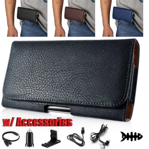 For Google Pixel 9a/9 Pro XL Leather Belt Clip Loop Pouch Holster Case Accessory - Picture 1 of 38