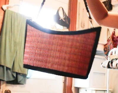 basket purse, pink , yellow, black, cute, medium size shoulder bag  - Image 1 of 4