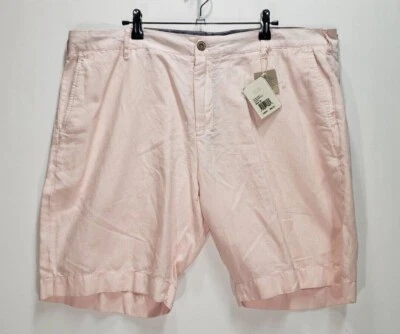 Pantalones Cortos Faherty Para Hombres 38 Mezcla de Lino Chino Informal Pantalones Cortos Rosa 10" $98 Malibu NUEVO Foto 1 de 4