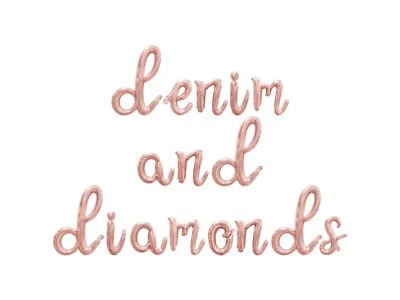 Banner Globo Letra Cursiva DENIM AND DIAMONDS - Decoración Despedida de Soltera Foto 1 de 4