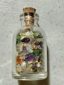 Amethyst Green Aventurine Citrine Moonstone Mix Mini Gemstone Bottles - Picture 1 of 6