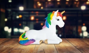 Lovely Unicorn Statue 6.25"W Figurine Ornament Home Decor Unique Gift - Picture 1 of 1