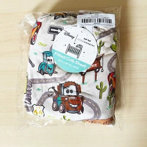 Little Sleepies Cars Disney Pixar Radiator Springs Fitted Crib Sheet NWT - Picture 1 of 9