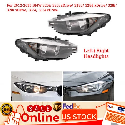 Halogen Headlights Left&Right For 2012 2013 2014 2015 BMW 320i 328i Sedan Wagon — 第 1/4 张图片
