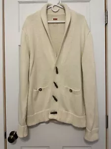 Levi's Men's Sweater Cream Ivory Shawl Collar Cardigan XXL TTG XXG $108 - Picture 1 of 4