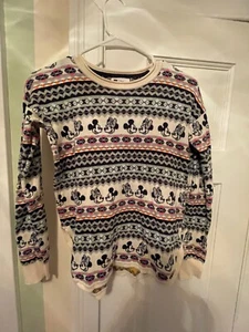 MICKEY & MINNIE MOUSE youth XL stripes sweater Disney crewneck Gap Kids size 12 - Picture 1 of 2