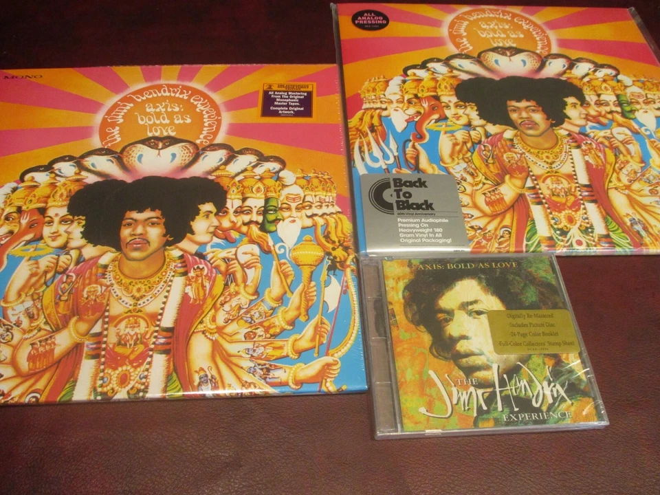 HENDRIX AXIS 180G VERIFIED STEREO & MONO ANALOG LPS +CD 24 PAGE PICTURE DISC SET — 第 1/1 张图片