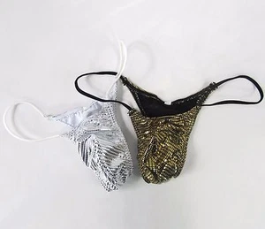 K208 FD Herren Micro Bikini Schnur Taille glänzend metallic foliert - Bild 1 von 10