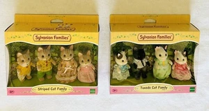 Sylvanian Families Charcoal cat & Striped cat Family 2 Set Epoch Calico Critters - Picture 1 of 7