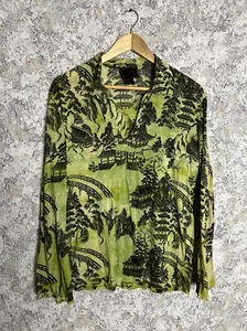 Custo Barcelona Vintage Japanese Graphic Print Long Sleeve Blouse - Picture 1 of 10