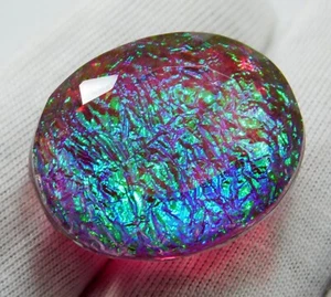 Certified 59.00 Ct Beautiful Natural Monarch Fire Opal Doublet Oval Cut Gemstone - Picture 1 of 6