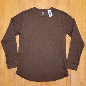 Old Navy Thermal Shirt Youth XL 14/16 Waffle Knit Long Sleeve Brown NEW - Picture 1 of 14