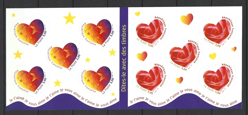 C16- Carnet Timbres France Autoadhésifs 1999 N°BC25 - Coeurs Je T'aime - Photo 1/1