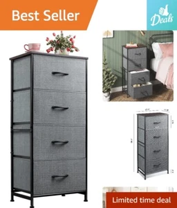 Sturdy 4 Drawer Dresser - Steel Frame - Wood Top - Easy Pull Handle - Picture 1 of 11