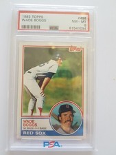 Wade Boggs 2 (TWO)Rookie Cards PSA 8 and 2nd Mint plus 101 dif FREE Boggs Cards
