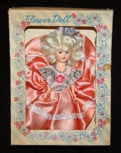 Vintage Blumenpuppe im Originalkarton 40er Jahre seltener Fund! AS IS - Bild 1 von 6